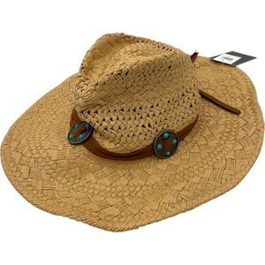 TWRHLL by Christie Brinkley Women's Western Straw Hat Chocolate